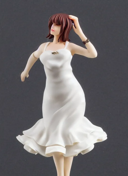 Image similar to Product Introduction Photos, 4K, Full body, 80mm resin detailed miniature of an attractive mature lady in White and short ruffled skirt