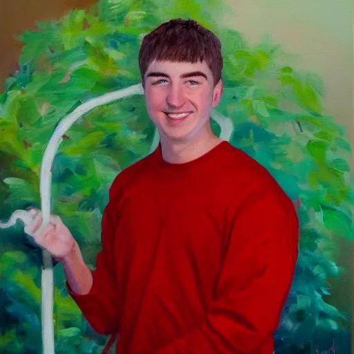 Image similar to oil painting of mr beast