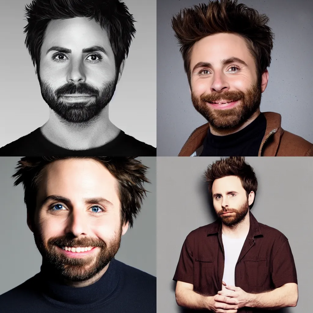 Prompt: HD portrait of Charlie Day