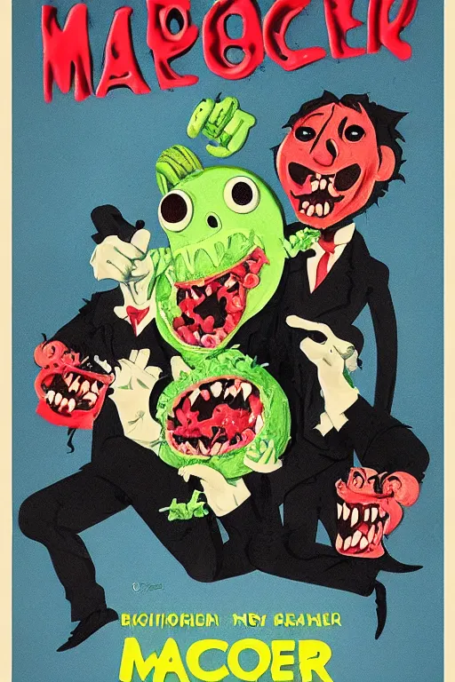 Image similar to macaron monster 1 9 6 0 horror movie poster