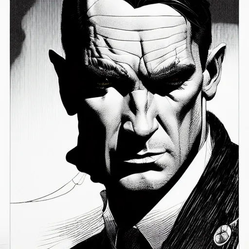 Image similar to male spy portrait dark dramatic light, by killian eng and joe fenton and bernie wrightson and conrad roset, inspired by james bond, etching, fine, sharp high detail,