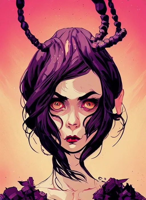 Image similar to portrait of beautifull succubus, cute face. dark fantasy, d & d, artstation, art by petros afshar, tom whalen, laurie greasley and greg rutkowski and ilya kuvshinov