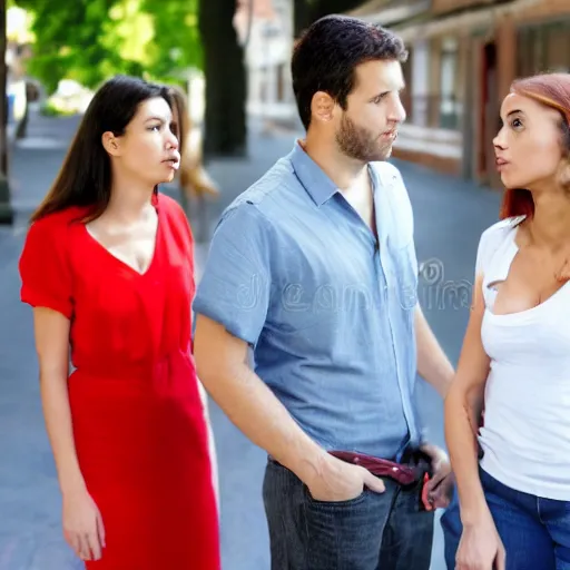 Prompt: The Distracted Boyfriend meme, one of the most universally used memes in circulation, is alternatively known as Man Looking at Other Woman. It is a stock photo taken by Antonio Guillem that has been exploited to the fullest using object labeling. The original image shows a man turning around to suggestively check out a woman who has just passed while his girlfriend looks at him in shock and disgust. The meme is used to describe situations where someone prefers something, usually not the best option, over the safer/better/easier one.