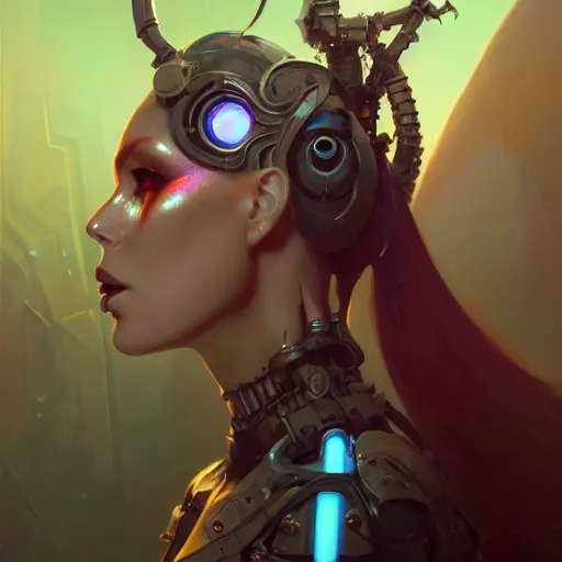 Image similar to a portrait of a nubile cybernetic duchess of hell, cyberpunk concept art by pete mohrbacher and wlop and artgerm and josan gonzales and jean claude meziere and syd mead and moebius, trending on artstation, unreal engine, highly detailed, intricate, sharp focus, digital art, 8 k