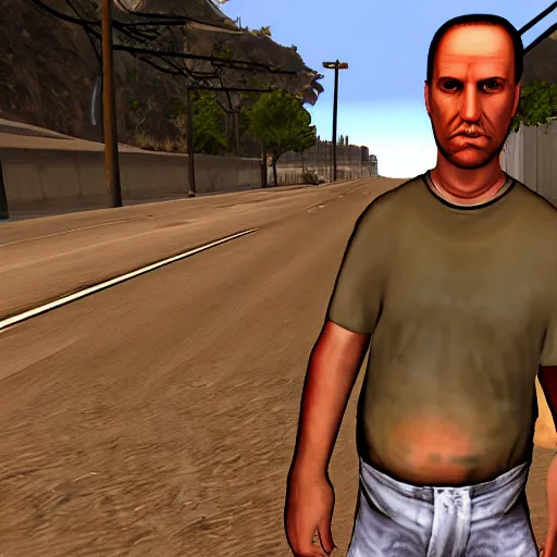 Prompt: gta san andreas screenshot of alex jones