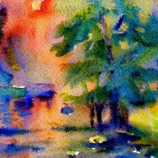 Image similar to impressionist painting but in watercolor