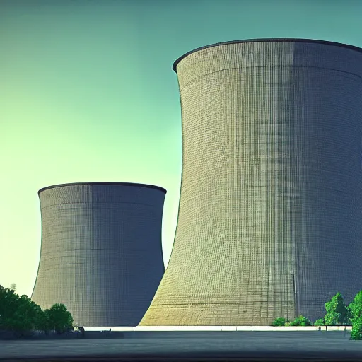 Image similar to cooling tower of nuclear power plant on top of turtle's shell trending on Artstation HQ, deviantart