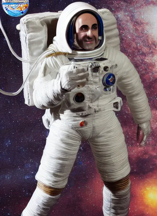 Prompt: richard garriott, action figure of richard garriott astronaut, realistic face, detailed product photo