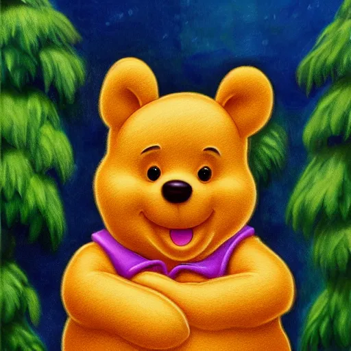 Image similar to photorealistic portrait of winnie the poo