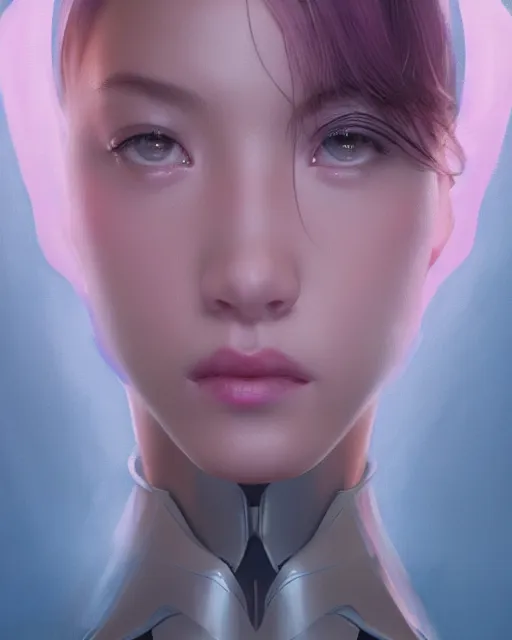 Prompt: portrait of Lalisa Manobal as futuristic airforce, inside future fighter, sci-fi, fantasy, intricate, very feminine, elegant, human anatomy, royal pink and blue light, highly detailed, digital painting, artstation, concept art, smooth, sharp focus, illustration, art by tian zi and WLOP and alphonse mucha