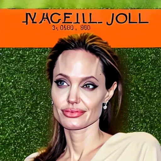 Image similar to angelina jolie face on an ( orange )