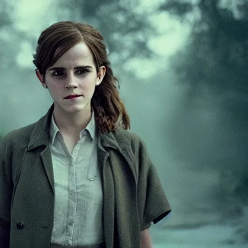 Prompt: film still. photograph. screenshot. emma watson as harry potter. extremely detailed. during golden hour. 4 k.