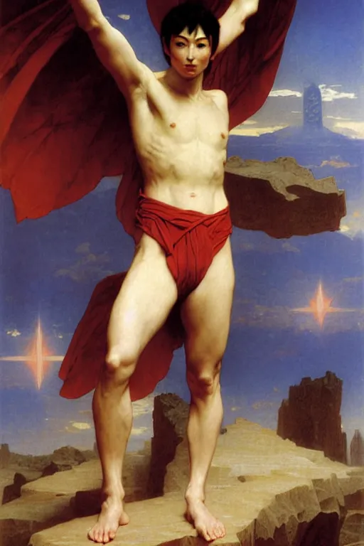 Image similar to portrait of a ultraman, majestic, solemn, by bouguereau