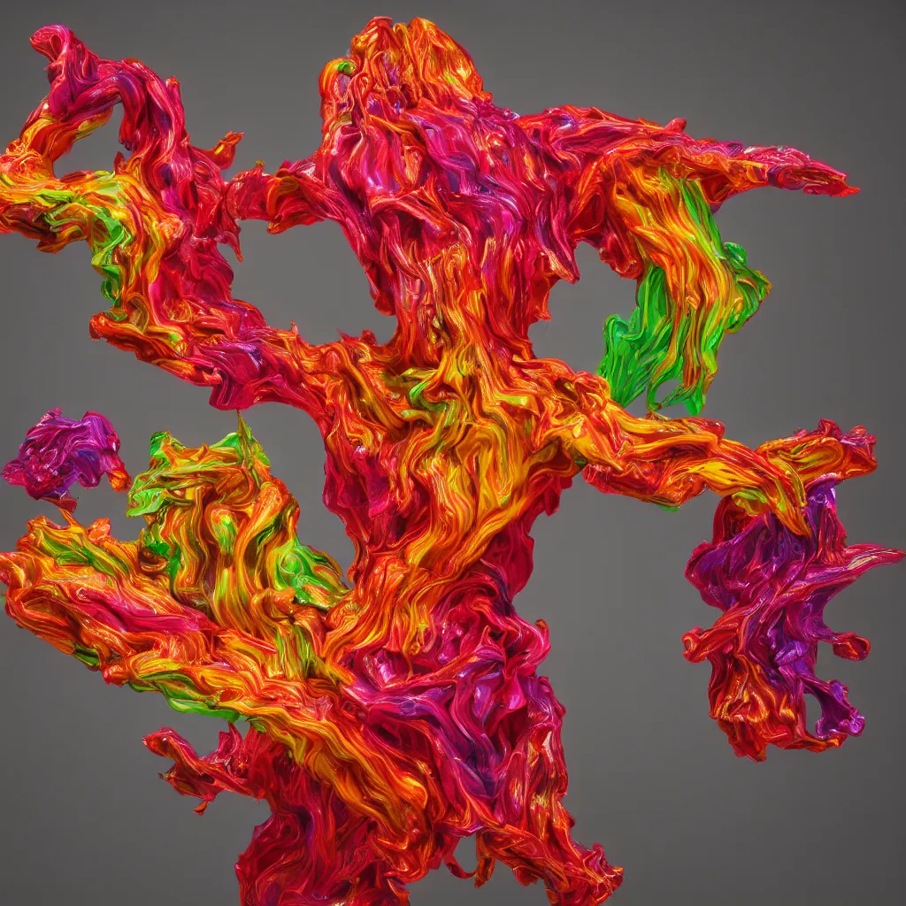 Image similar to painful pleasures by lynda benglis, octane render, colorful, 4 k, 8 k