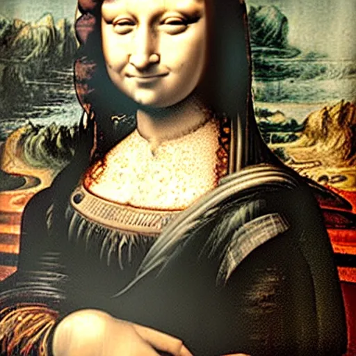 Prompt: monalisa with cosmetics!!!!!!!!!! and makeup!!!!!!!!!!