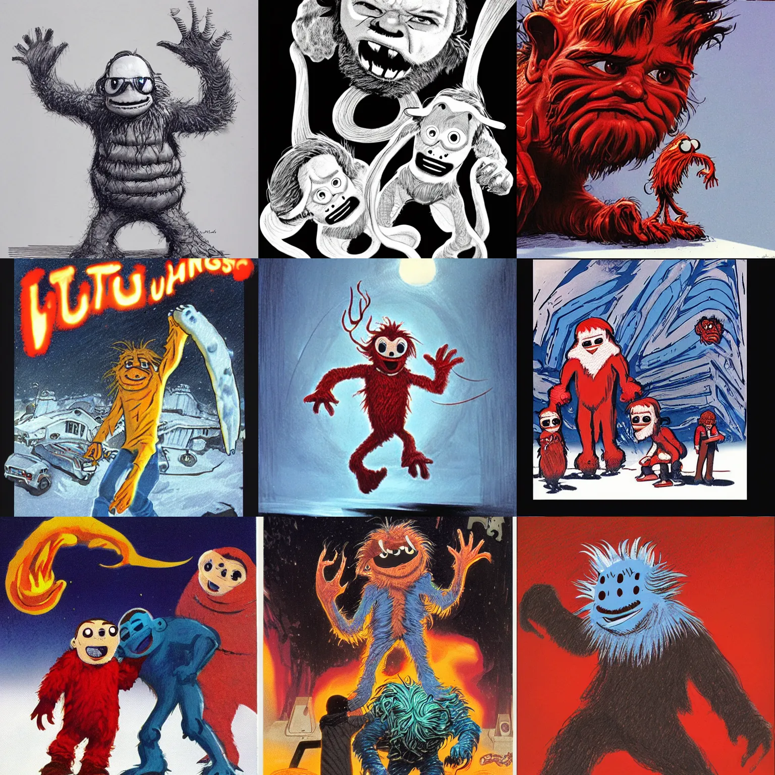 Prompt: The Thing 1982, concept art