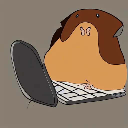 Image similar to illustration guinea pigs using computers in the style of Wanda Gág, trending on artstation, sketch