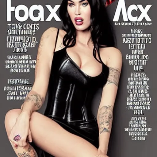 Prompt: megan fox as a fox, humor, magazine