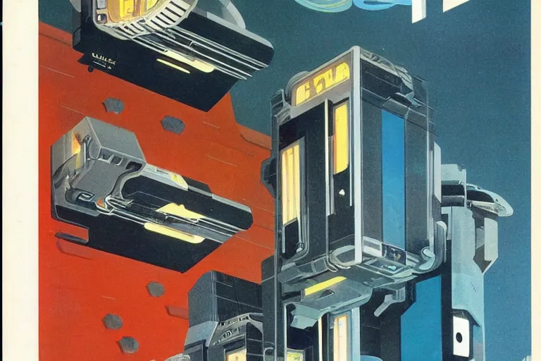 Image similar to 1 9 7 9 omni magazine cover of nakagin capsule tower by vincent di fate