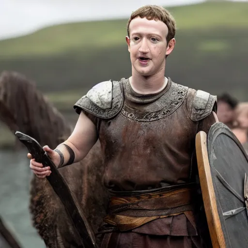 Prompt: mark zuckerberg in Vikings very detailed 4k quality super realistic