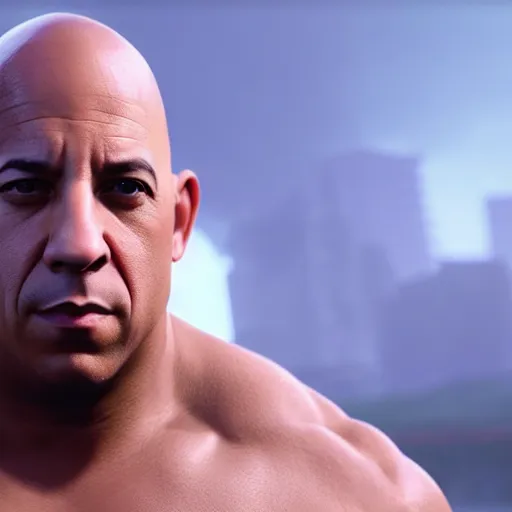 Image similar to vin diesel rendered in unreal engine