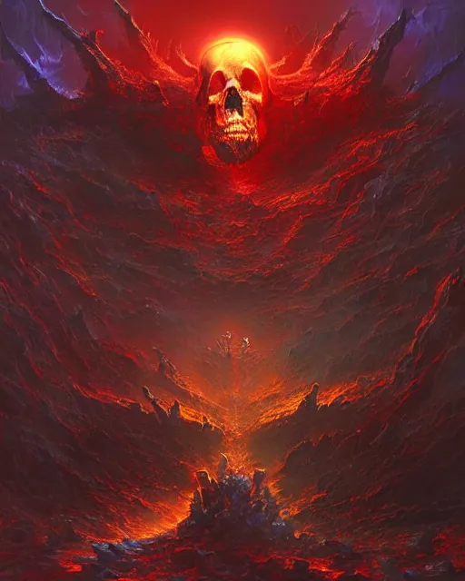 Image similar to Now I have become Death, the destroyer of worlds, artwork by artgerm, 4K resolution, gates of hell, art by Paul Lehr