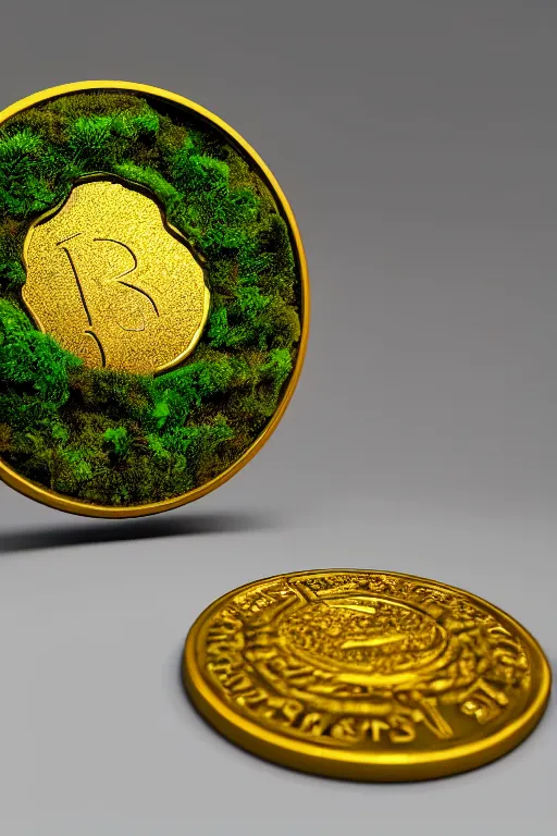 Prompt: SA magical gold coin on a bed of moss, dramatic lighting, cinematic, establishing shot, extremely high detail, foto realistic, cinematic lighting, post processed, concept art, high details, cinematic, 8k resolution, beautiful detailed, photorealistic, digital painting, artstation, concept art, smooth, sharp focus, artstation trending, octane render, unreal engine