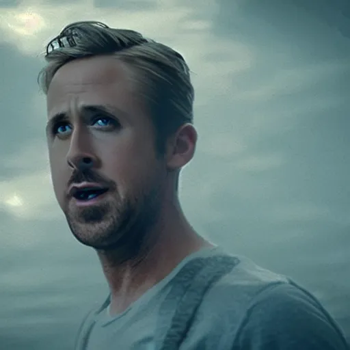 Prompt: Ryan Gosling fights against Cthulhu, hyper realistic, 4k, 8k, cinematik