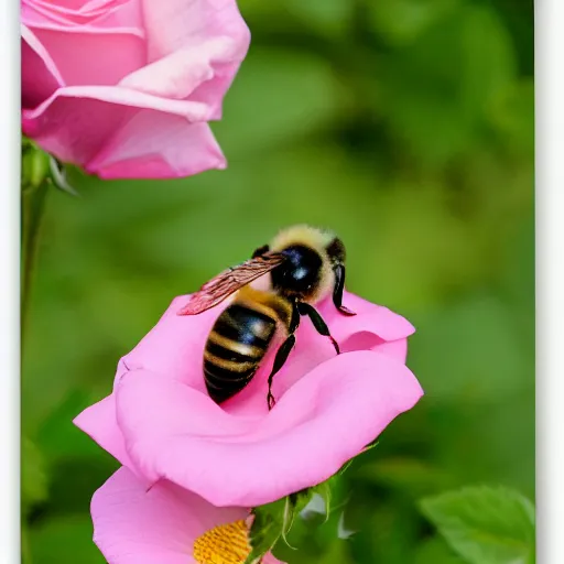 Image similar to bee on rose photograph