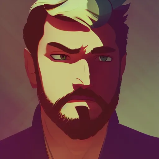 Image similar to Ernest Hemingway as Jake Barnes, ambient lighting, 4k, anime key visual, lois van baarle, ilya kuvshinov, rossdraws, artstation