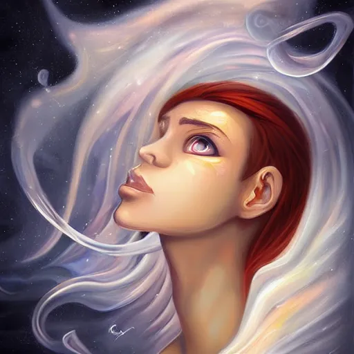 Image similar to by cyril rolando sigma 8 5 mm f / 1. 4, ghostly fresco. a beautiful painting of a human face with a bird's beak protruding from the forehead.