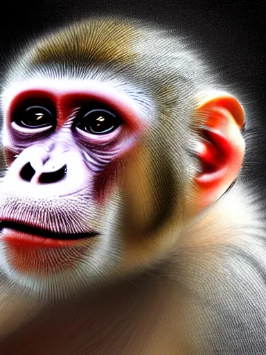 Image similar to monkey, digital painting, highly detailed