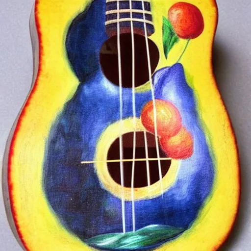 Image similar to avocado ukulele painted by renoir