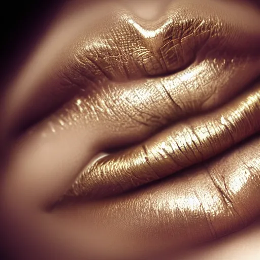 Prompt: extreme macro close up of beautiful female lips kissing large shiny bullet, hi - fructose, decadent highly - detailed digital painting, golden ratio, octane render, artstation, cinematic composition, smooth, sharp focus