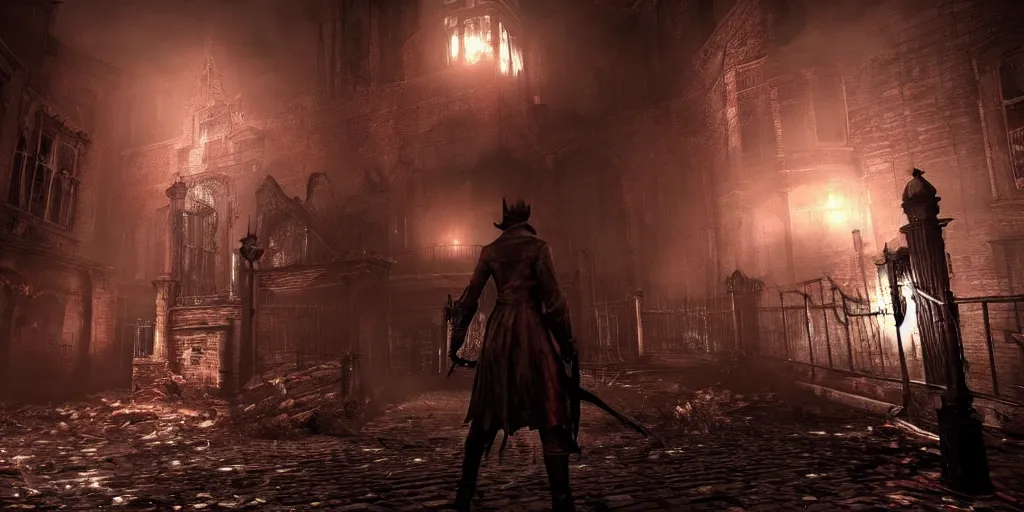 Prompt: mix between bloodborne and condemned criminal origins, terrifying game, shocking, dark