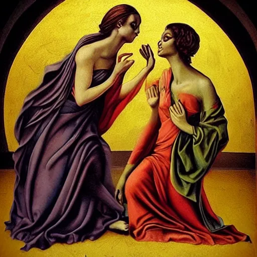 Prompt: “ eve and lilith arguing, biblical, realistic, vivid, artistic ”