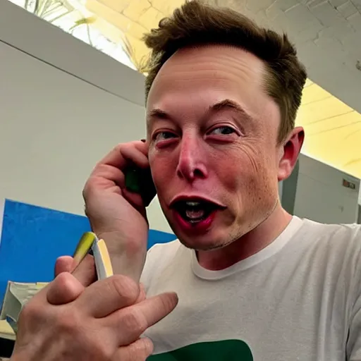 Image similar to elon musk eating crayons