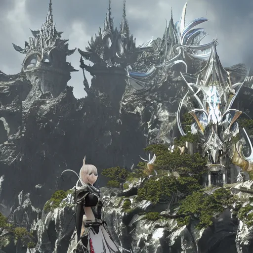 Prompt: FFXIV Heavensward, incredible detail, concept art, 8k resolution, wide shot, giant scale