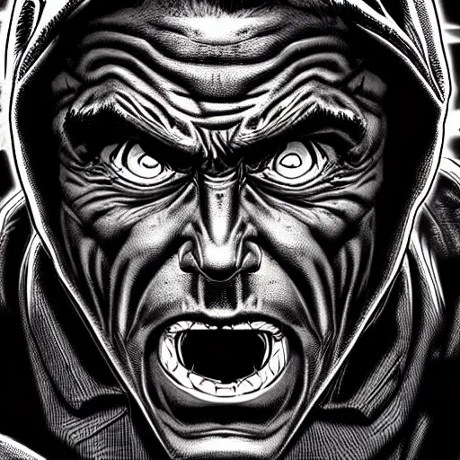 Prompt: a highly detailed surprised man, comic book cover art, in the style of todd mcfarlane and jack kirby, with a haunting background, digital photography, photorealistic, realistic, extreme detail