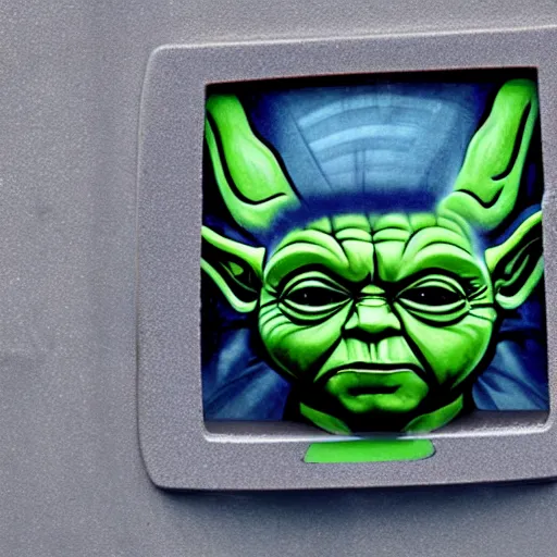 Image similar to toilet with angry facial expression, used by yoda