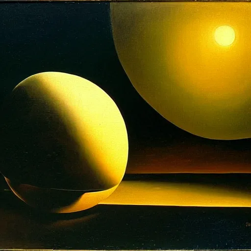 Prompt: a spherical cannon, oil on canvas, by salvador dali, soft lighting