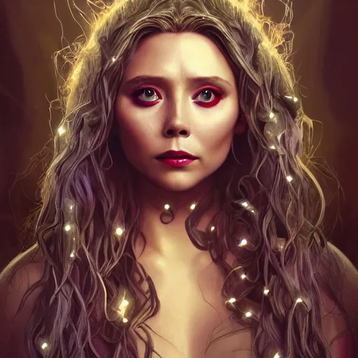 Prompt: elizabeth olsen as medusa!!!!!!, golden ratio!!!!!, centered, trending on artstation, 8 k quality, cgsociety contest winner, artstation hd, artstation hq, luminous lighting