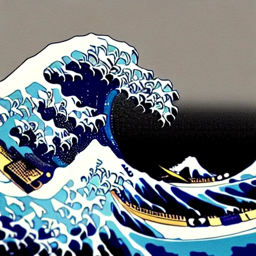 Prompt: photography of a real life hokusai wave