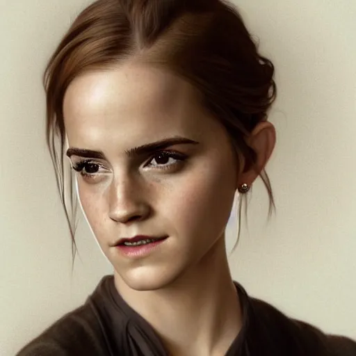 Image similar to emma watson Perfectly-centered portrait-photograph of a real life god from heaven, lifelike, super highly detailed, professional digital painting, artstation, concept art, Unreal Engine 5, Photorealism, HD quality, 8k resolution, cinema 4d, 3D, beautiful, cinematic, art by artgerm and greg rutkowski and alphonse mucha and loish and WLOP