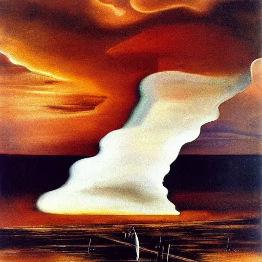 Prompt: storm is coming, i have regrets, by salvador dali