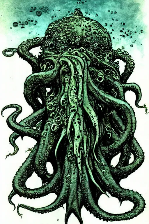 Image similar to cthulhu by ralph steadman