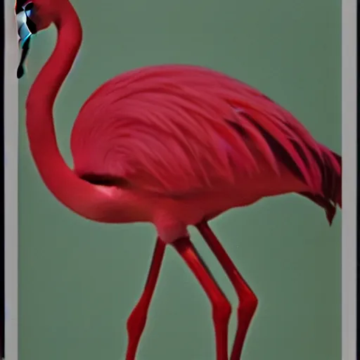 Prompt: flamingo midcentury vacation polaroid