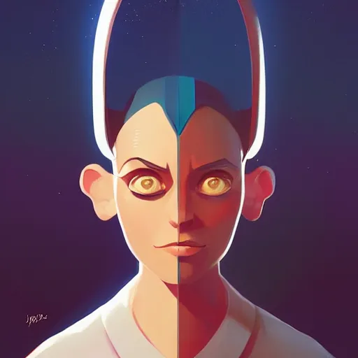 Image similar to face icon stylized minimalist the day the earth stood still 1 9 5 1, loftis, cory behance hd by jesper ejsing, by rhads, makoto shinkai and lois van baarle, ilya kuvshinov, rossdraws global illumination