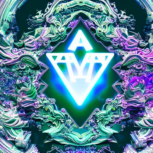 Image similar to a and w vaporwave logo, digital art, cosmic, 3 d high definition, trending on art station, photorealistic, high resolution, 8 k, octane, hyper detailed, insane details, intricate, elite, ornate, elegant trend, highly detailed and intricate, sharp focus, photography, unreal engine