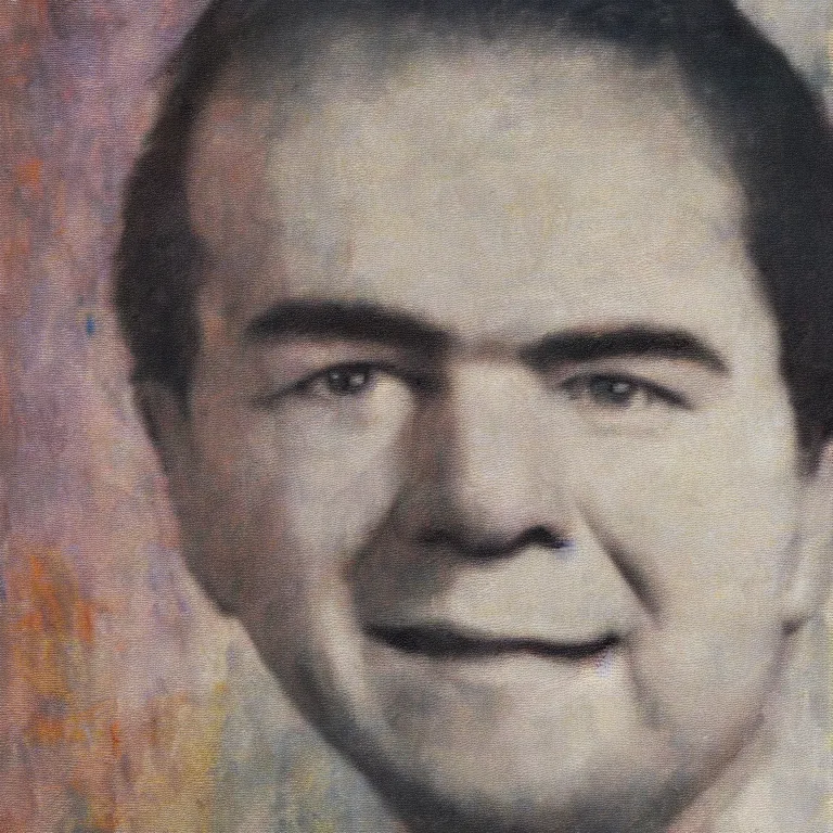 Image similar to Beautiful warmly lit close up studio portrait of young teenage Richard Nixon sweetly smiling, impasto oil painting heavy brushstrokes by Cy Twombly and Anselm Kiefer , trending on artstation dramatic lighting abstract Expressionism